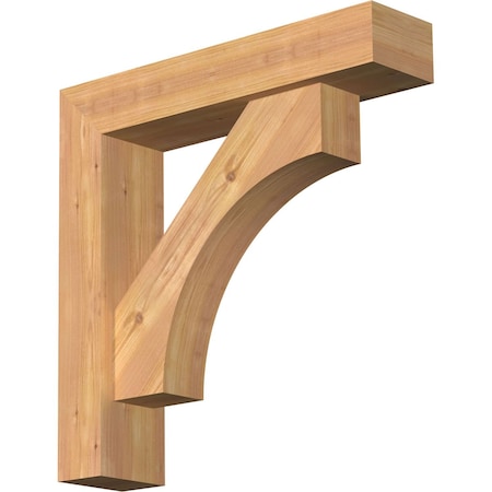Ekena Millwork Westlake Block Smooth Bracket w/ Offset Brace, Western Red Cedar, 5 1/2"W x 24"D x 24"H BKT0604X24X24WTL05SWR